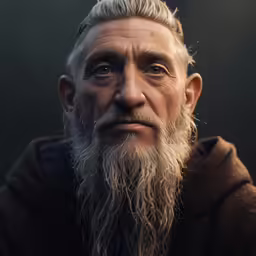 a man with a long grey beard and a full beard