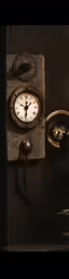a close up of a clock on a wall