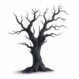 an illustration of a dead tree on white