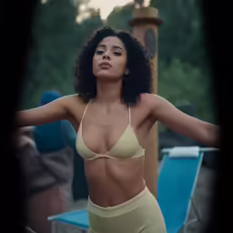 a women with her hands out for the camera