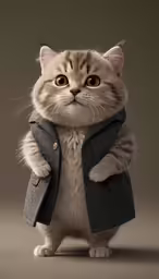 the cat in the suit is posed with his hands on his hips