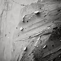 a wet beach with little pieces of water on it