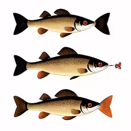 three fish floating in a body of water