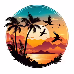 a circular with some birds flying in the air