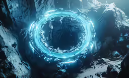 a ring that is in the ice in the dark