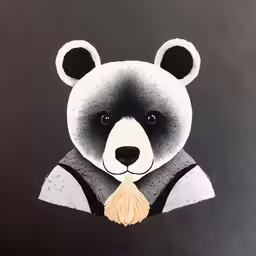 a bear has an illustration of its head
