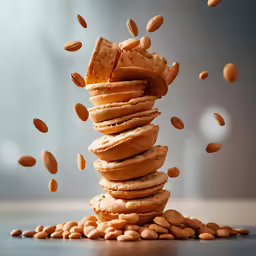 a pile of chips is falling out of a stack