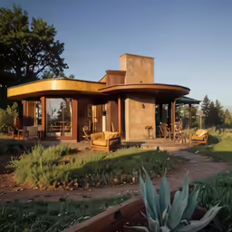 a house sitting on top of a lush green hillside