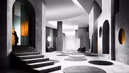 an empty room with some stairs leading into the entrance