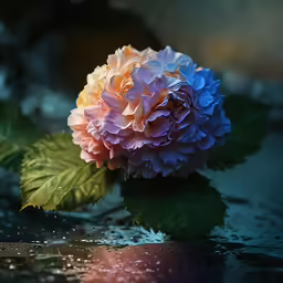 a beautiful colorful flower in the rain