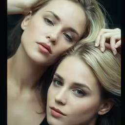 two beautiful women who are standing next to each other
