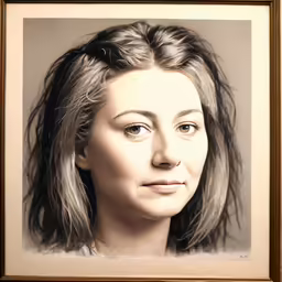 a young woman with a serious look on her face