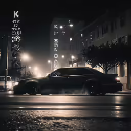 a car sitting in the middle of the street
