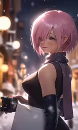 an animated anime image of a girl dressed as cyber girl