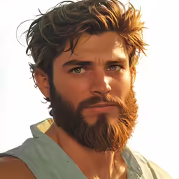 a close up of a person with a goatee