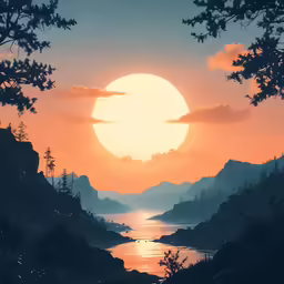 a view of some water during a sunrise