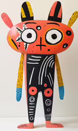 a paper cut of a cartoon character with big eyes