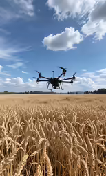 an image of a helicopter in the sky over a wheat field