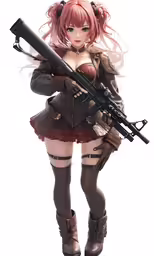 an anime girl with a rifle