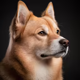 a small brown and white dog with big ears