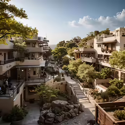 a view of the hills and homes that overlooks the ocean