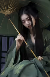 a beautiful asian woman in kimono holding a parasol,an image of a woman that is holding a parasol