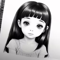 a girl with long hair and a black shirt
