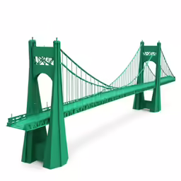 green bridge model on white background in color scheme