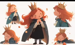 different views of the same little red haired girl