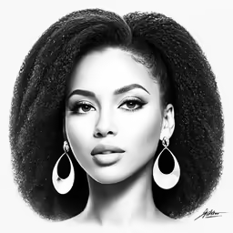 an afro woman with large earrings