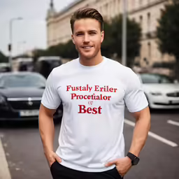 the shirt has a logo on the front and a red lettering on the back
