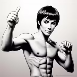 there is a picture of the man with no shirt