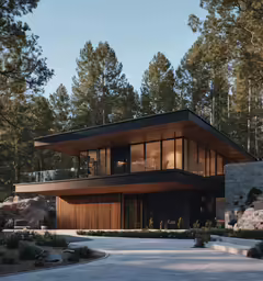 the house is built on top of a small hill