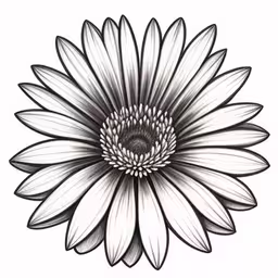 an artistic flower drawing is in the middle of the picture,a drawing of a large flower in black and white