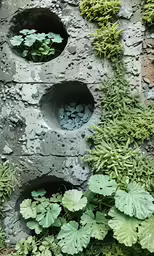 some plants are growing out of the top of a tree