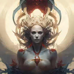 the lady is surrounded by two birds