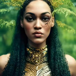 a beautiful young woman with green hair
