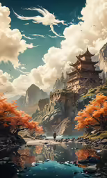 there is a man looking out over a mountain