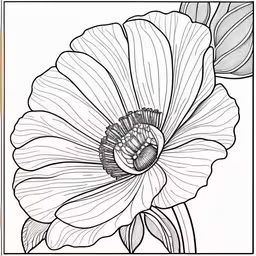 a flower is drawn in a square frame,a flower coloring page with a picture