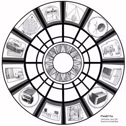 a circle with many different pictures in it