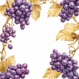 grape fruit design with vine leaves