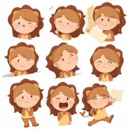 a girl in different poses with several expressions