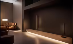 there is some lights that are on inside the room