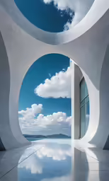there is a room with a glass door in it
