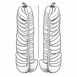 the image shows the structure of an eggplant and the function of the fruit inside it,the anatomy of the lung and its sections