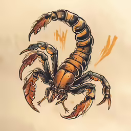 the drawing of a crab with large claws