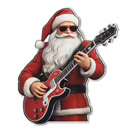 an image of santa claus playing the guitar
