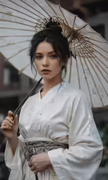 a person in a kimono holding an umbrella