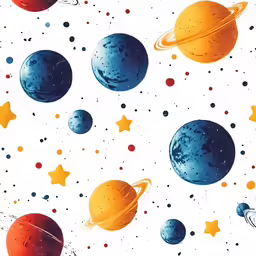 a wall that has some planets on it