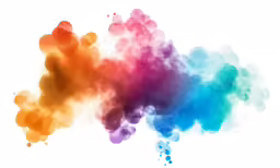 an abstract painting of different colored smoke